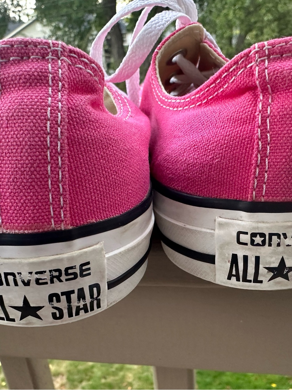 Converse Women's Pink Low-Top Canvas Sneakers with White Accents size 10 - Picture 3 of 9